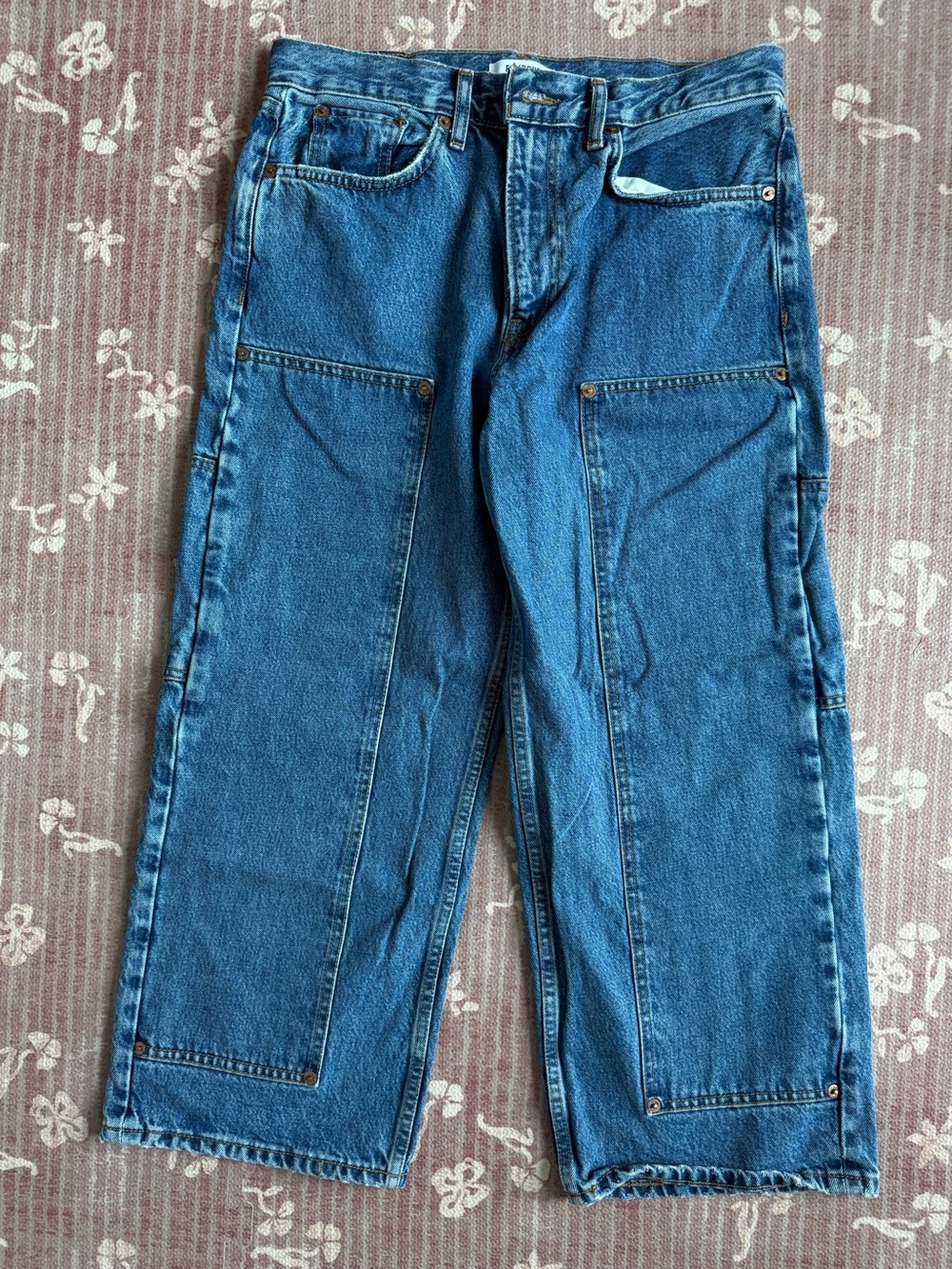 Re/Done Blue Carpenter Denim capri Jeans